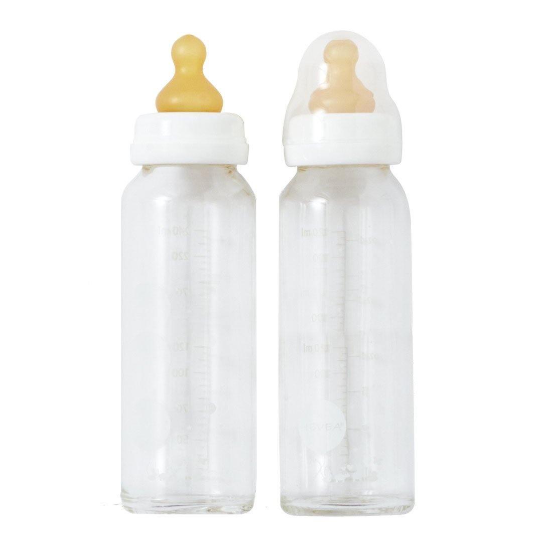 HEVEA Baby Glass Bottle 240ml/8oz - Fudgey Pants