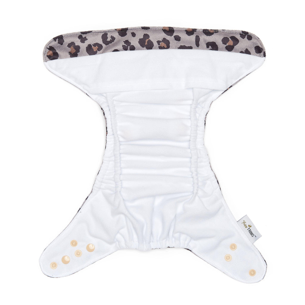 Fudgey TRIMS™ Pocket Nappy - Classic Leopard (Minky) - Fudgey Pants