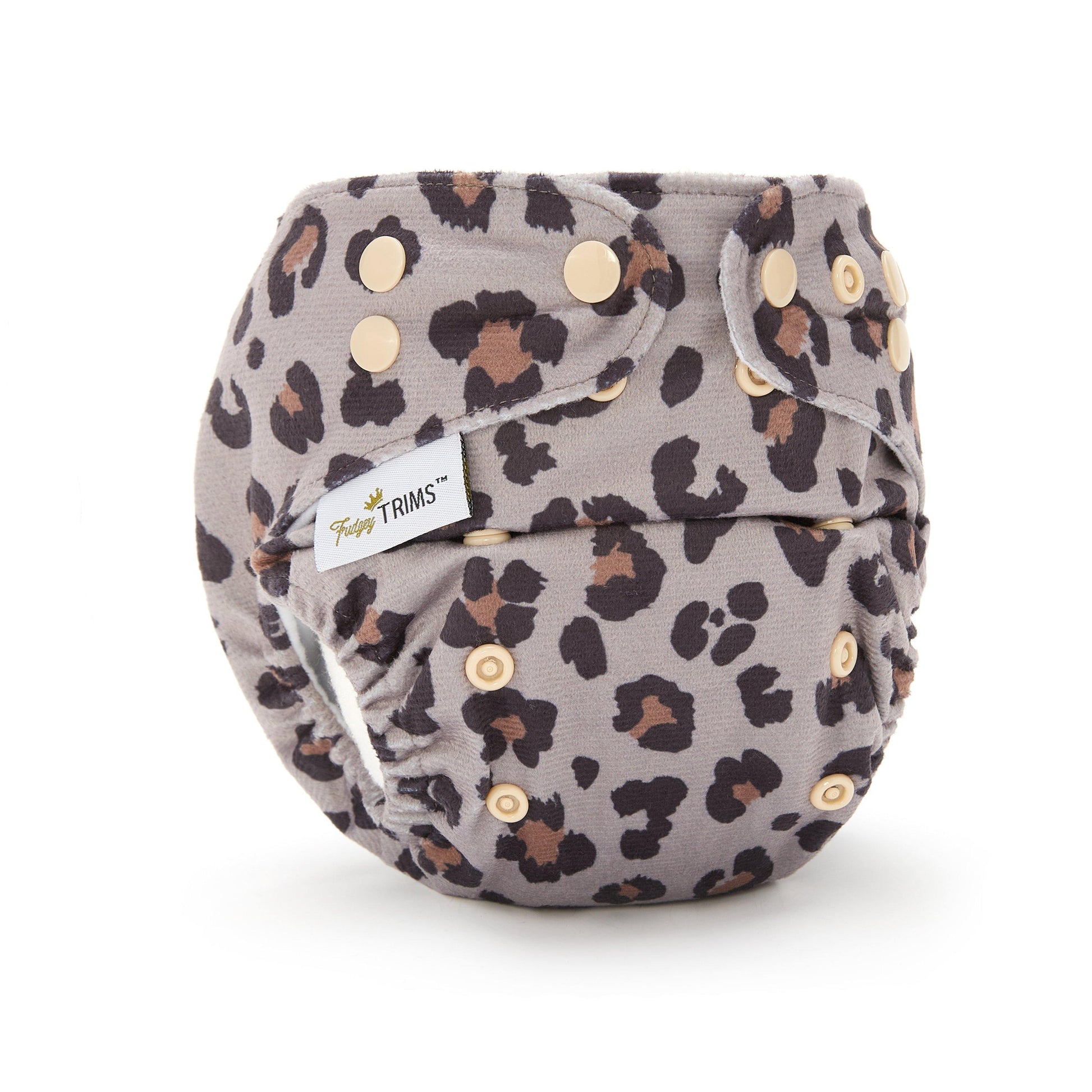 Fudgey TRIMS™ Pocket Nappy - Classic Leopard (Minky) - Fudgey Pants