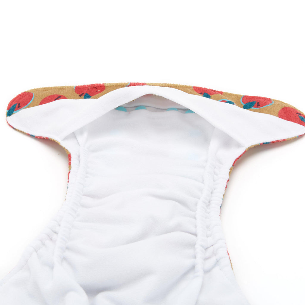 Fudgey TRIMS™ Pocket Nappy - Happy Apples (Minky) - Fudgey Pants
