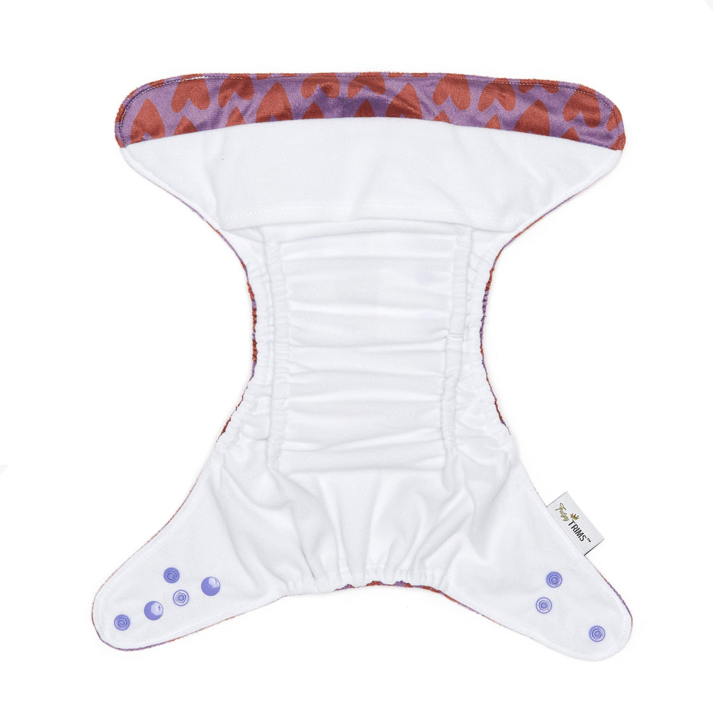 Fudgey TRIMS™ Pocket Nappy - Hippy Hearts (Minky) - Fudgey Pants