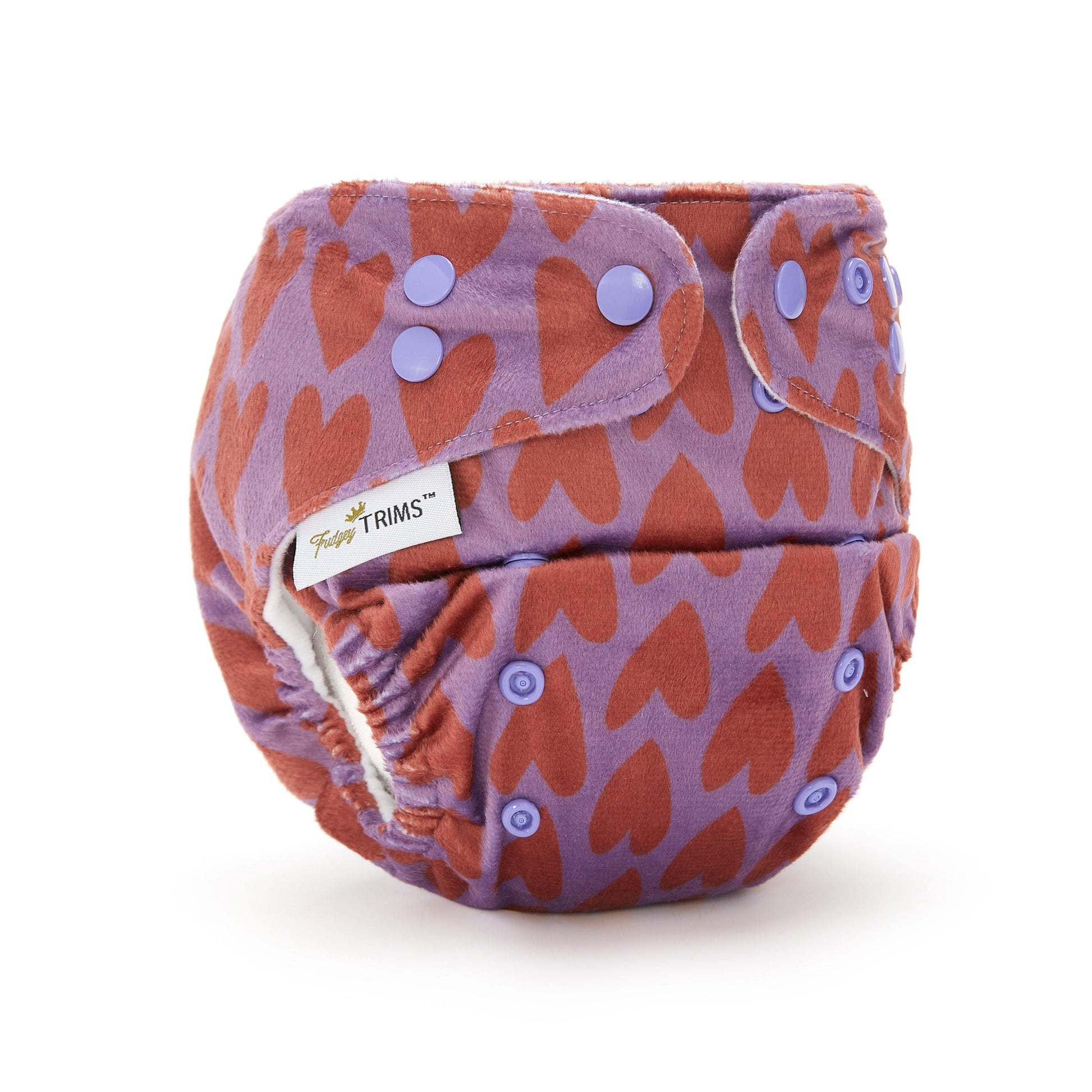 Fudgey TRIMS™ Pocket Nappy - Hippy Hearts (Minky) - Fudgey Pants