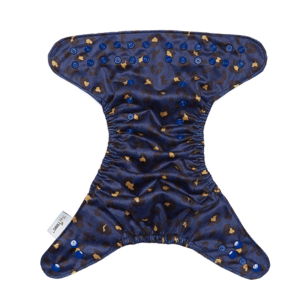 Fudgey TRIMS™ Pocket Nappy - Midnight Leopard (Minky) - Fudgey Pants