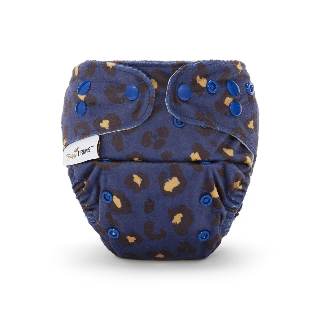 Fudgey TRIMS™ Pocket Nappy - Midnight Leopard (Minky) - Fudgey Pants