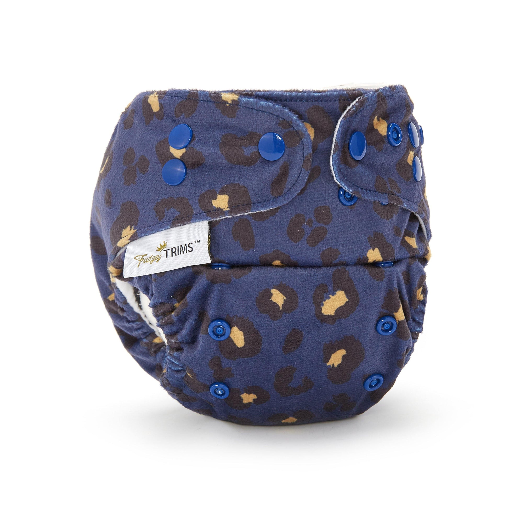Fudgey TRIMS™ Pocket Nappy - Midnight Leopard (Minky) - Fudgey Pants