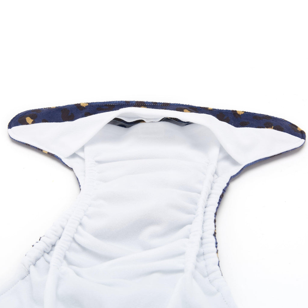 Fudgey TRIMS™ Pocket Nappy - Midnight Leopard (Minky) - Fudgey Pants