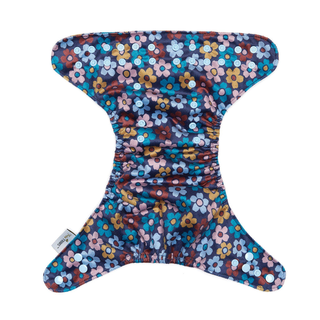Fudgey TRIMS™ Pocket Nappy - Retro Floral (Minky) - Fudgey Pants