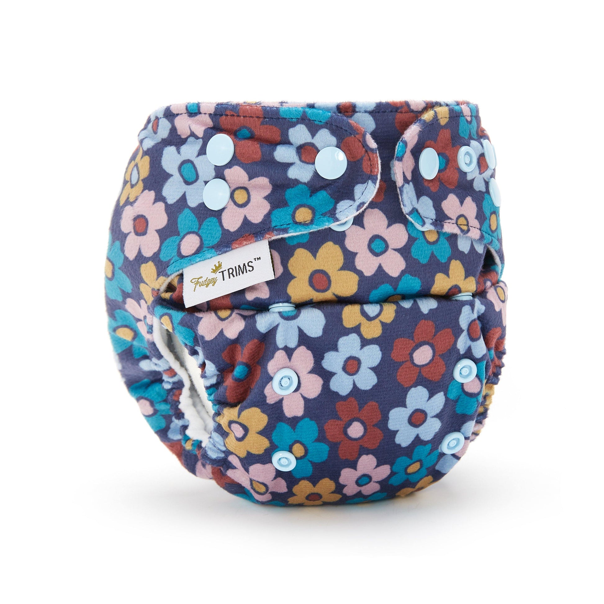 Fudgey TRIMS™ Pocket Nappy - Retro Floral (Minky) - Fudgey Pants