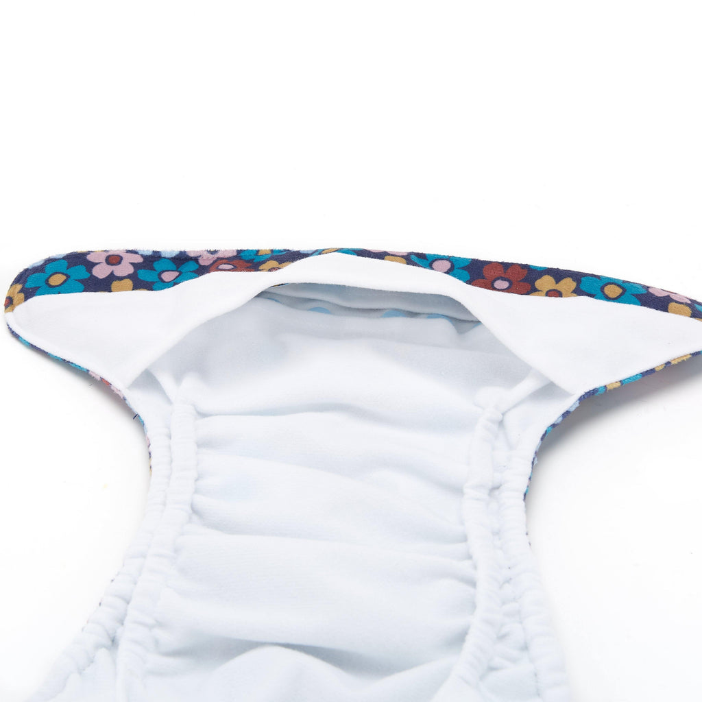 Fudgey TRIMS™ Pocket Nappy - Retro Floral (Minky) - Fudgey Pants