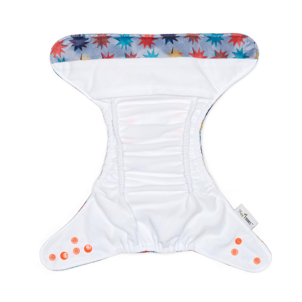 Fudgey TRIMS™ Pocket Nappy - Star Burst (Minky) - Fudgey Pants